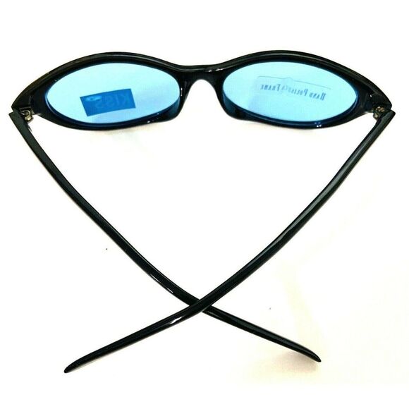 Kiss Womens Classic Black Blue Lens Cat Eye Sunglasses Hand Polished Frames - Picture 3 of 3
